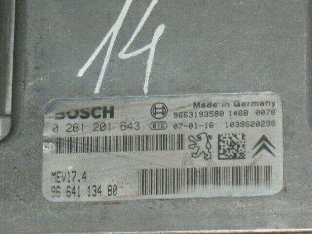 0261201643 ECU PEUGEOT 207,C3 1.6 VTI 0261201643 9664113480 MEV17.4