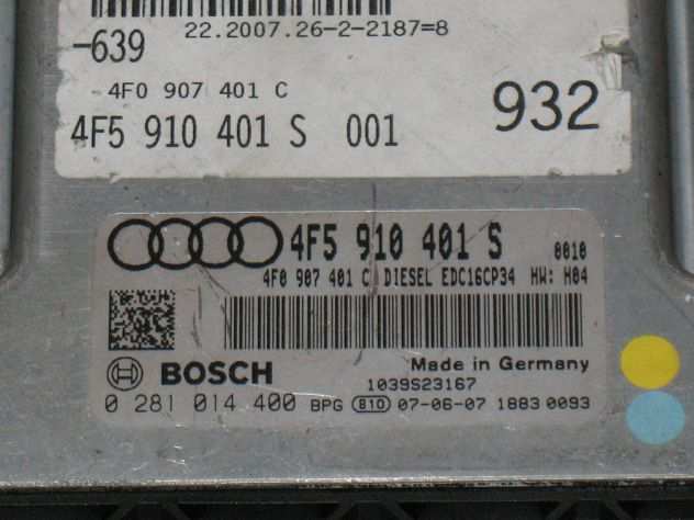 0281014400 ECU AUDI A4 A5 A6 EDC16CP34 0281014400 4F5910401S 4F0907401C