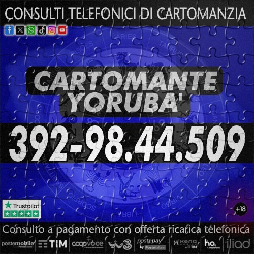 Il Cartomante Yorubà è presente anche su: Facebook, Instagram, Youtube, Tiktok, WhatsApp e X