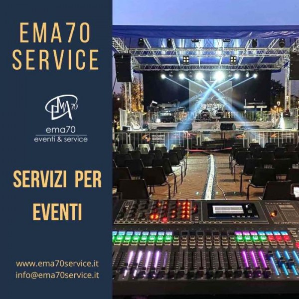 BENVENUTO IN  EMA'70 SERVICE FORNITURE E SERVIZI PER LO SPETTACOLO - PER EVENTI AZIENDALI - EVENTI PRIVATI - EVENTI PUBBLICI – MEETING CONVENTION FIERE ALLESTIMENTI – SFILATE DI MODA 