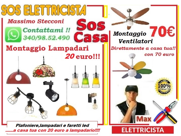 Montaggio plafoniere led su Roma 