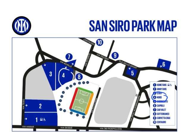 1 biglietti PARCHEGGIO NORD 4 Stadio San Siro per Inter Empoli