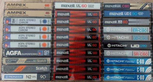 11 Brands  50 Cassette Pioneer - Thats - Maxell - Scotch - Agfa - Sony - Hitachi - Technics - - 50 Musicassetta vuota - Modelli vari