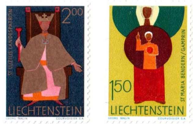 12 francobolli nuovi serie quotSaintsquot Liechtenstein