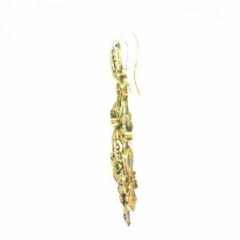 14 carati Oro giallo - Orecchini - 2.40 ct Smeraldo - Micro Pearls