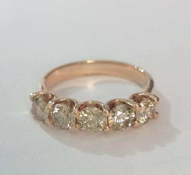 14 carati Oro rosa - Anello Diamanti