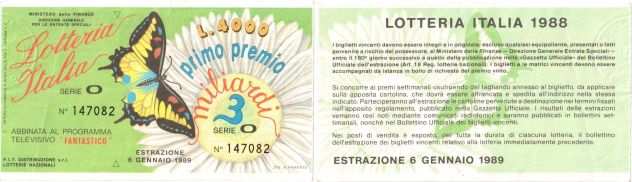 18 biglietti lotteria usati da collezione