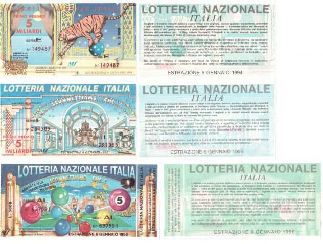 18 biglietti lotteria usati da collezione