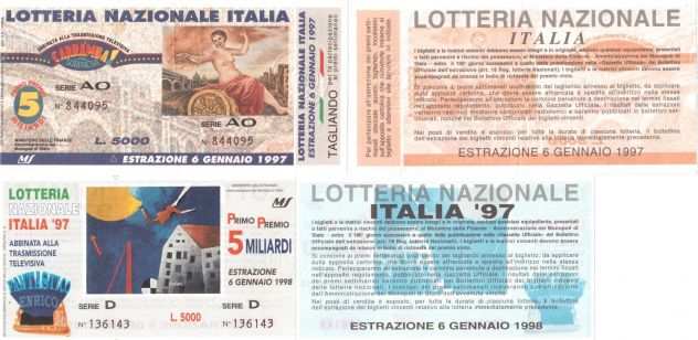 18 biglietti lotteria usati da collezione