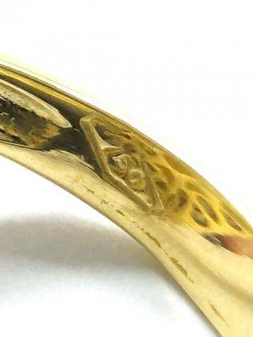 18 carati Argento, Oro - Anello Opale - Diamante