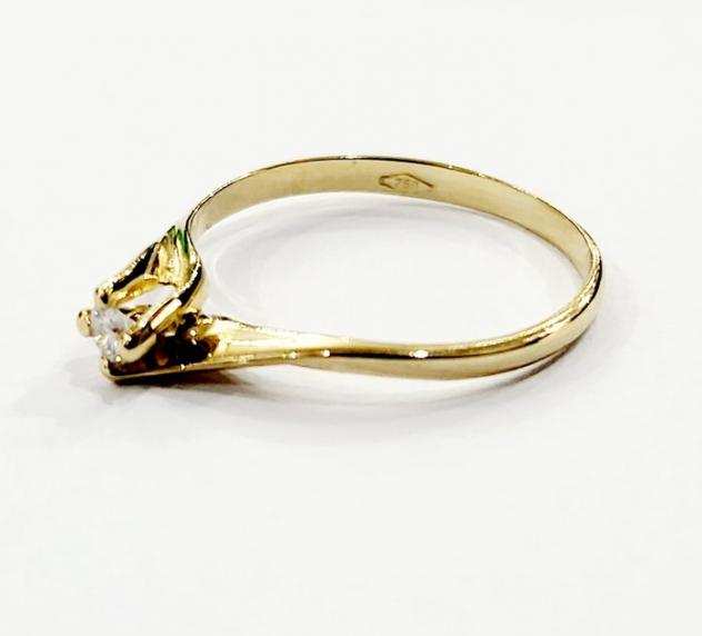 18 carati Oro - Anello - 0.10 ct Diamante