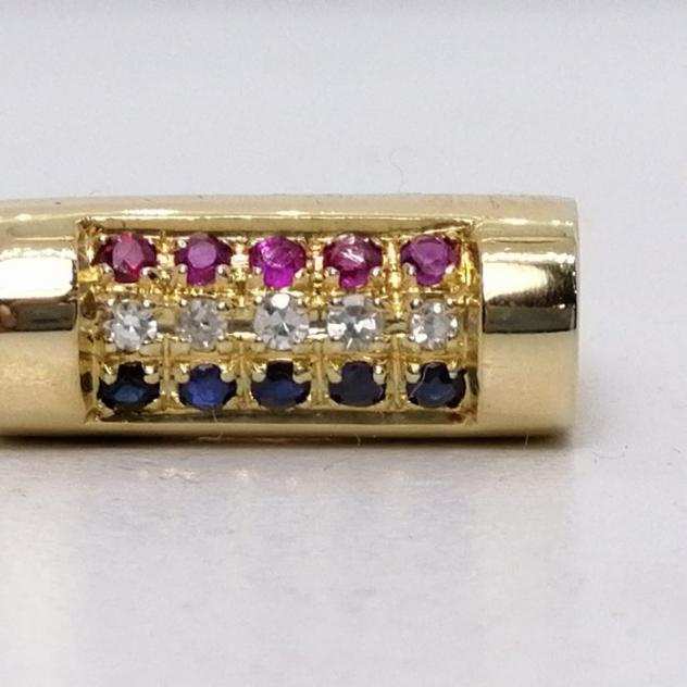 18 carati Oro - Anello - 0.19 ct Rubino - Diamanti, Zaffiri