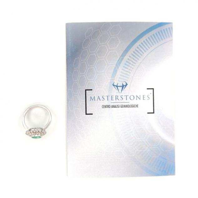 18 carati Oro bianco - Anello - 1.10 ct Smeraldo - Diamanti, Ct 0.70 Diamanti - Masterstones n 621PT228