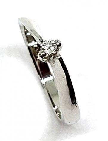 18 carati Oro bianco - Anello di fidanzamento - 0.14 ct Diamante