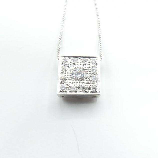 18 carati Oro bianco - Collana con ciondolo - 0.16 ct Diamante - Diamanti