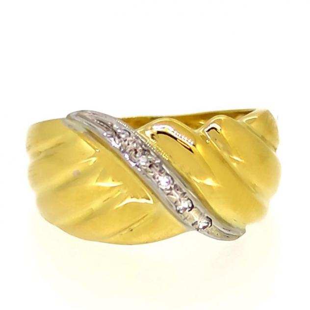 18 carati Oro bianco, Oro giallo - Anello - 0.08 ct Diamanti