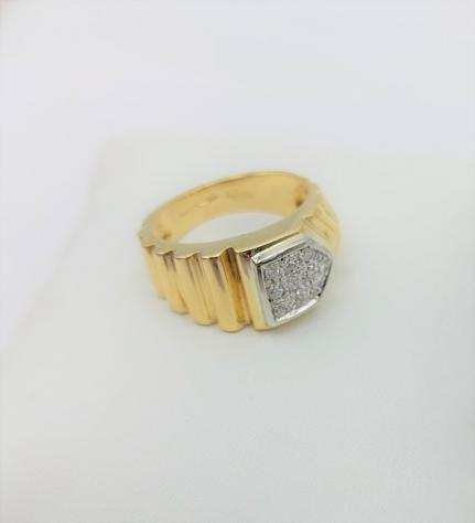 18 carati Oro bianco, Oro giallo - Anello - 0.10 ct Diamanti