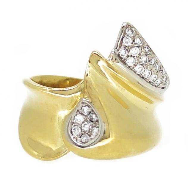 18 carati Oro bianco, Oro giallo - Anello - 0.36 ct Diamanti