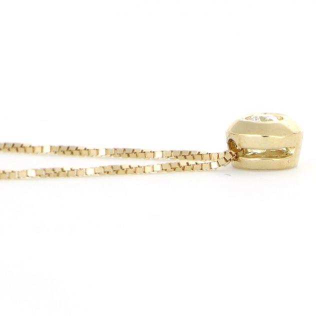 18 carati Oro - Collana con ciondolo - 0.05 ct Diamante