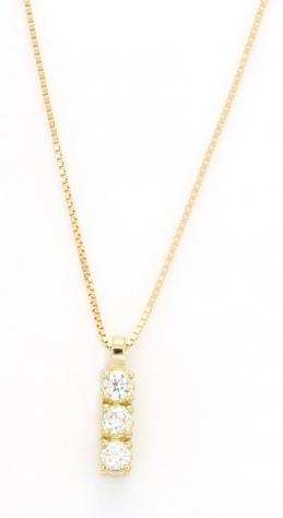18 carati Oro - Collana con ciondolo - 0.12 ct Diamante