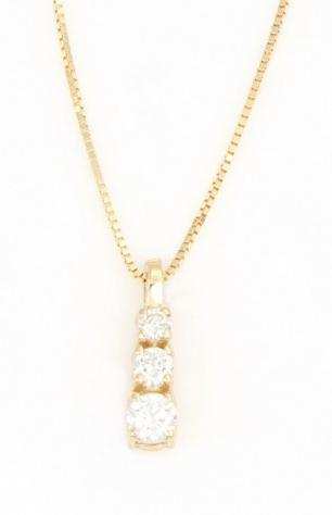 18 carati Oro - Collana con ciondolo - 0.13 ct Diamante