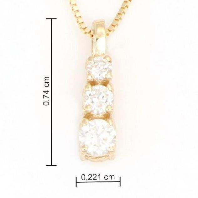 18 carati Oro - Collana con ciondolo - 0.13 ct Diamante