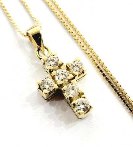 18 carati Oro - Collana con ciondolo - 0.59 ct Diamante