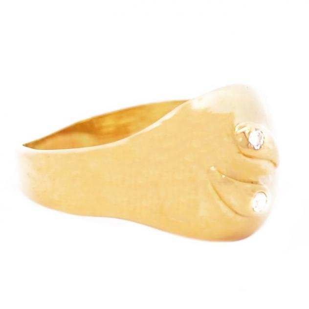 18 carati Oro giallo - Anello - 0.03 ct Diamante - No reserve price