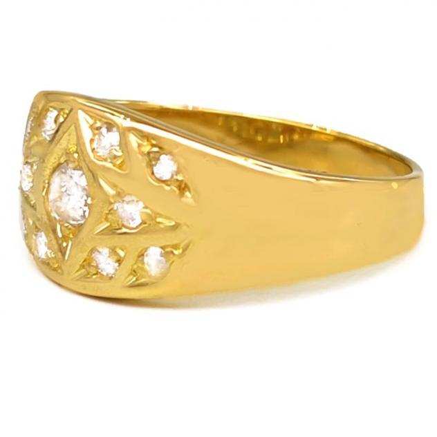 18 carati Oro giallo - Anello - 0.32 ct Diamanti