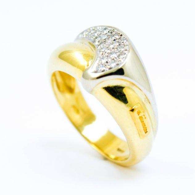 18 carati Oro giallo - Anello - Diamanti