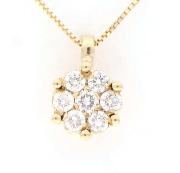 18 carati Oro giallo - Collana con pendente - 0.21 ct Diamante