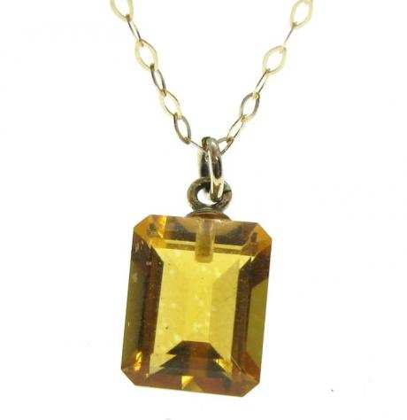 18 carati Oro giallo - Collana con pendente - 4.00 ct Quarzo citrino