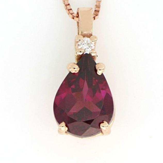 18 carati Oro rosa - Collana con ciondolo - 0.01 ct Diamante
