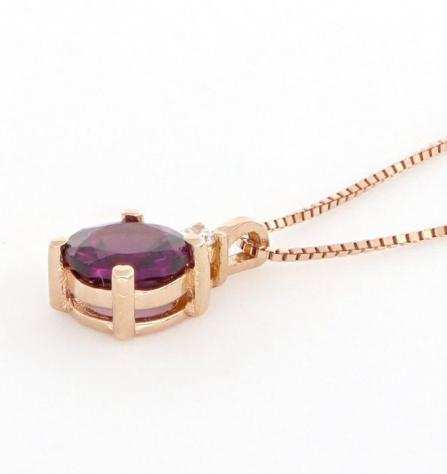 18 carati Oro rosa - Collana con ciondolo - 0.01 ct Diamante