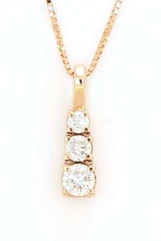 18 carati Oro rosa - Collana con ciondolo - 0.12 ct Diamante