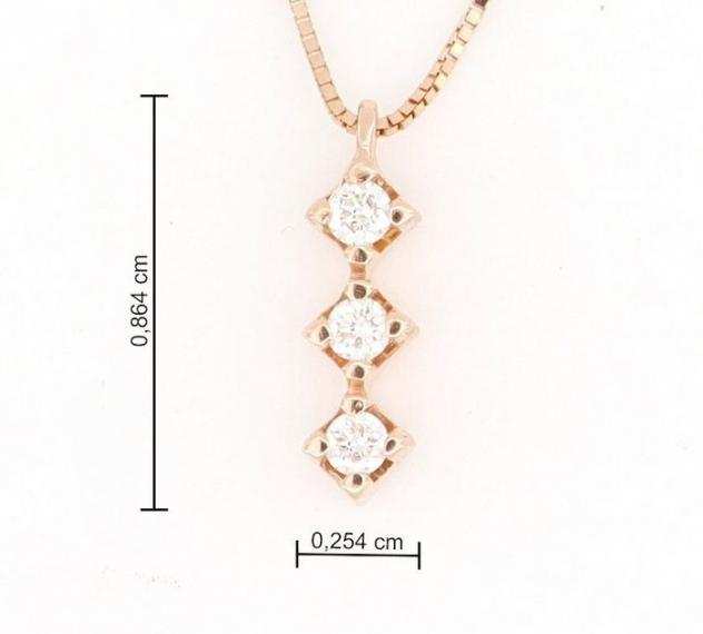 18 carati Oro rosa - Collana con ciondolo Diamante