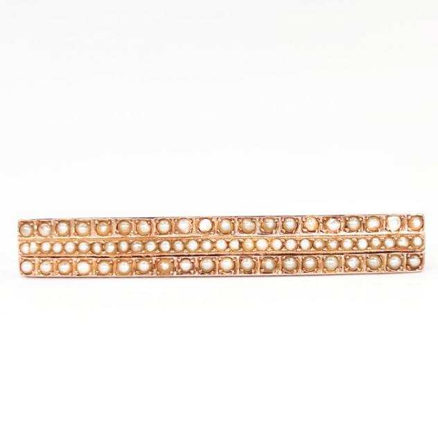 18 carati Oro rosa - Spilla - Perline 2.20 mm e 1.50 mm