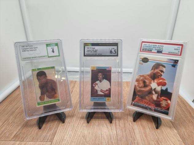 196768 - 196970 - 199192 - Panini - Boxing - Sugar Ray Robinson - Emile Griffith - Evander Holyfield - 3 Graded card - CSG, PSA