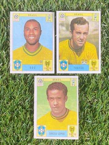 1970 - Panini - Mexico 70 World Cup - Brasil - Edugrave, Tostao, Dirceu Lopes - 3 Card