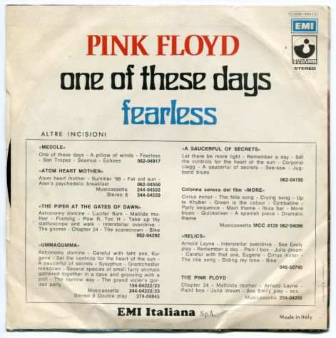 1972-PINK FLOYD-ONE OF THIS DAYS -VINILE 33 GIRI Matrix number05013