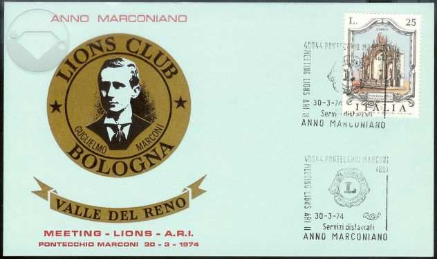 1974 Cartoline ANNO MARCONIANO - LIONS CLUB BOLOGNA - A.R.I.