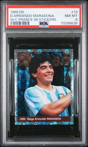 1998 - DS - France 98 World Cup - Diego Maradona - 13 - 1 Graded sticker - PSA 8