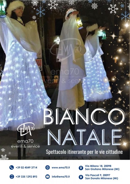 BIANCO NATALE  - PERFORMANCE ITINERANTE PER LE VIE DELLA TUA CITTA’ – SPETTACOLO CON COREOGRAFIE DI TRAMPOLIERI IN COSTUMI LUMINOSI  – EVENTI AZIENDALI - EVENTI PRIVATI -EVENTI PUBBLICI