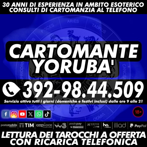 Yoruba' Cartomante, sensitivo, cartomante, chiromante, astrologo, parapsicologo.