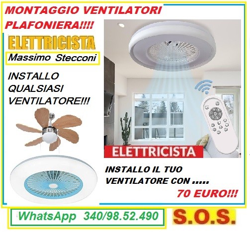 Montaggio ventilatore a soffitto Roma porta maggiore 