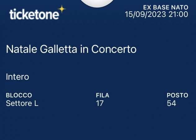 2 Biglietti concerto natale galletta