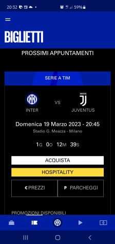 2 biglietti Inter Juventus Primo Anello Verde