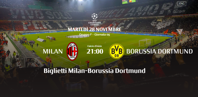 2 BIGLIETTI MILAN BORUSSIA