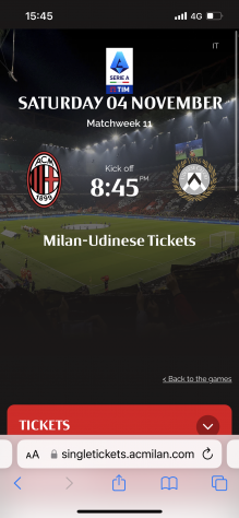 2 Biglietti Milan-Udinese 2 Arancio centrale