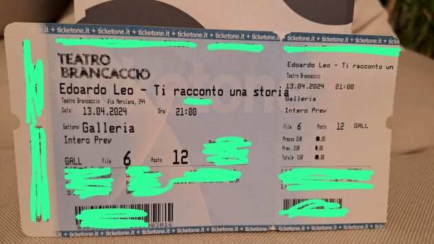 2 biglietti per Edoardo Leo Ti racconto una storia 130424 Teatro Brancaccio